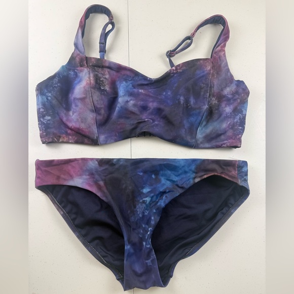 Athleta Other - Athleta Multicolor Tie-Dye Bikini Set — Purple & Blue Hues